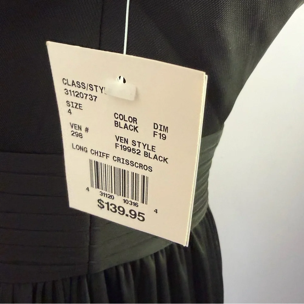 David’s Bridal Long Chiffon Crisscross Dress, NWT, Size 4 - Picture 6 of 11